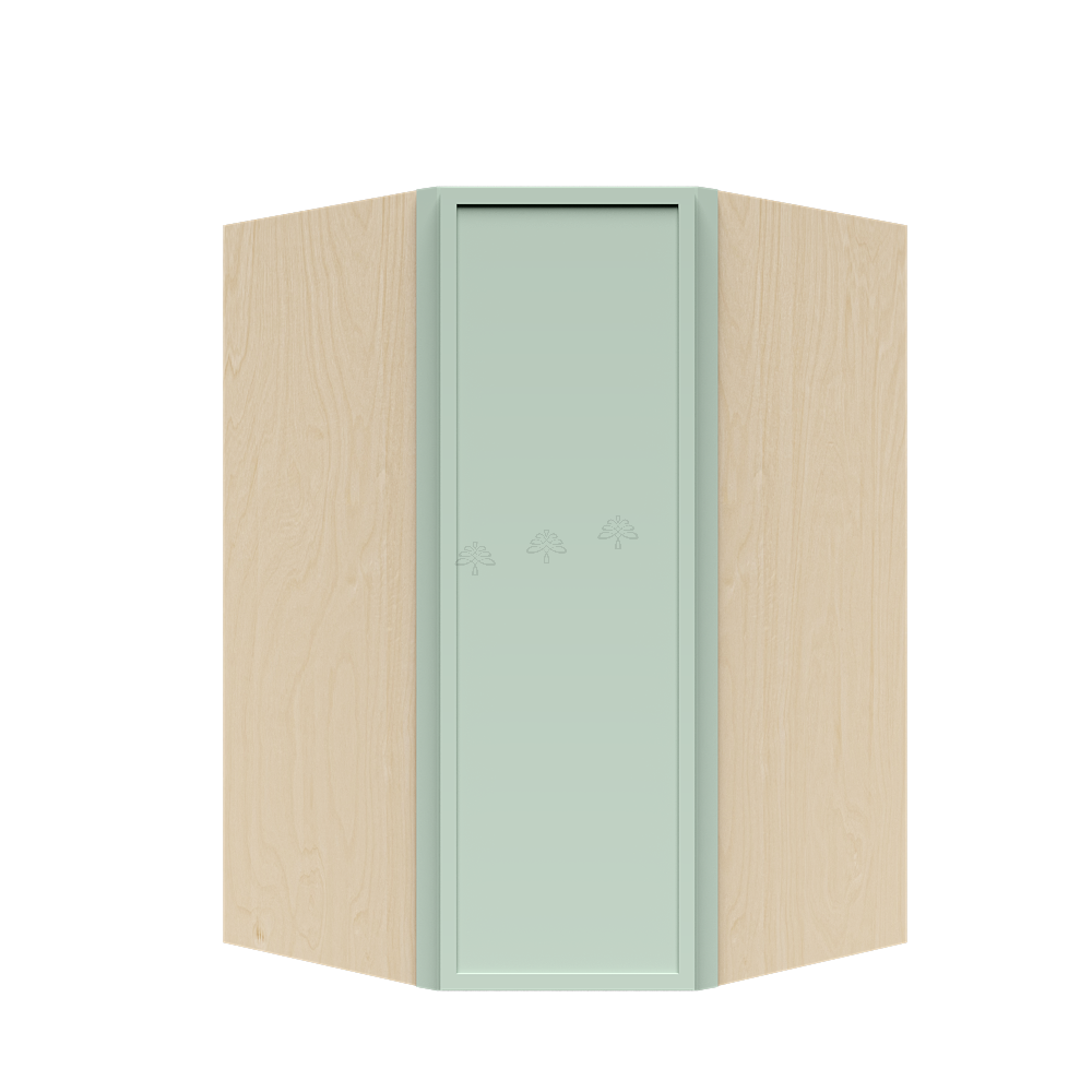 Urban Slim Minty Green Shaker Painted Finish Wall Diagonal Corner Cabinet