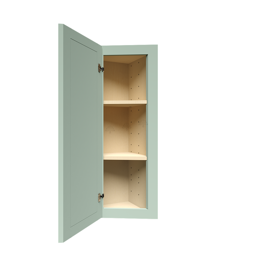 Urban Slim Minty Green Shaker Painted Finish Wall End Angle Cabinet
