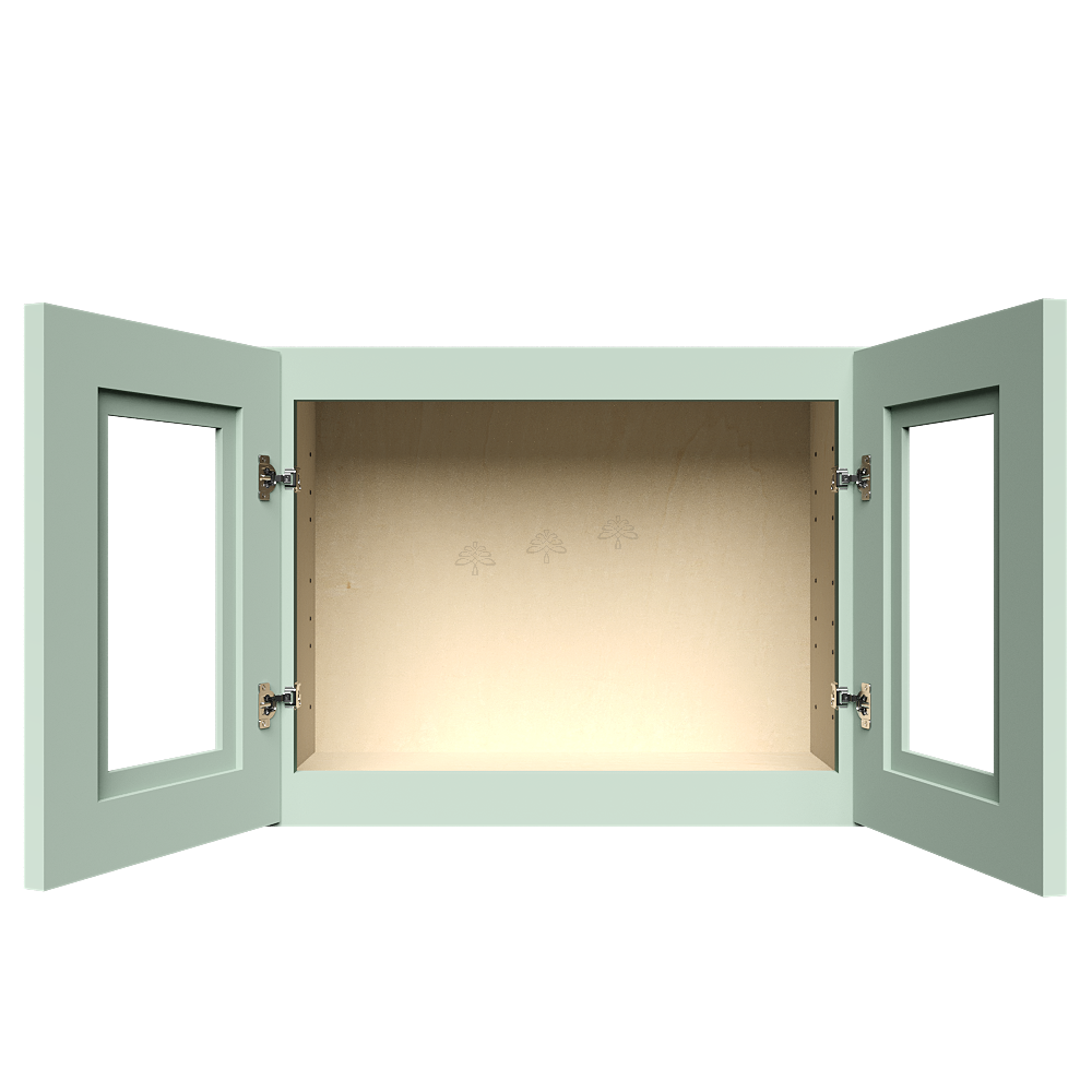 Urban Slim Minty Green Shaker Painted Finish Wall Mullion Door Cabinet