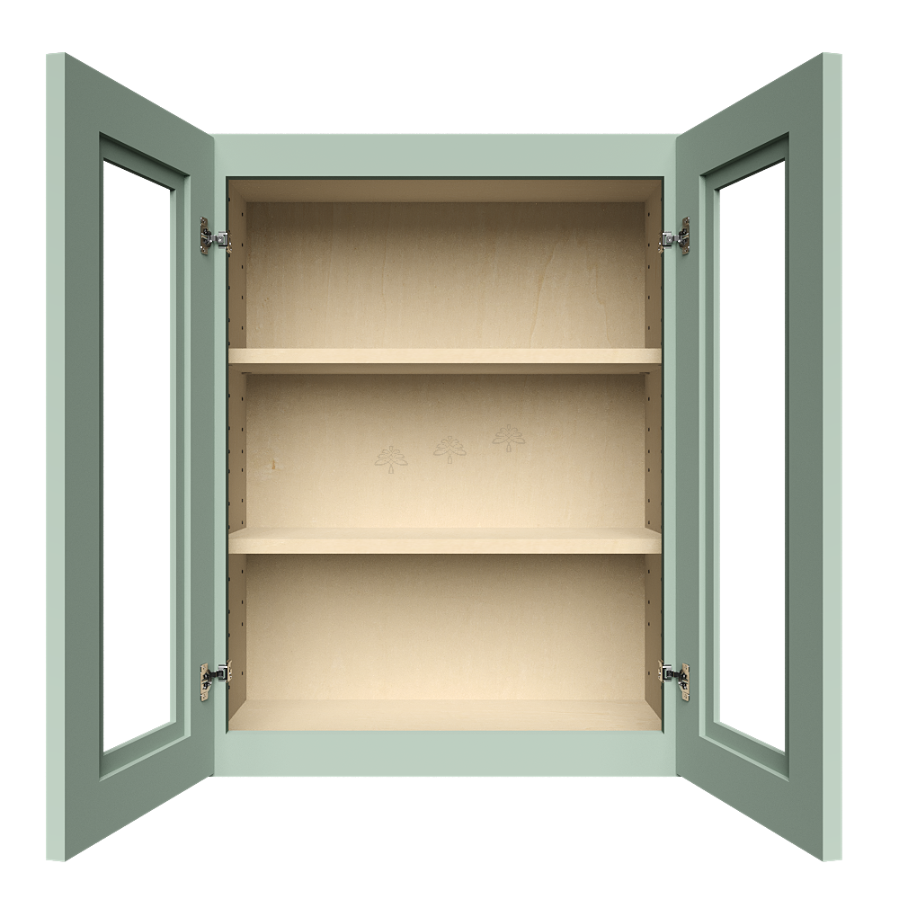 Urban Slim Minty Green Shaker Painted Finish Wall Mullion Door Cabinet