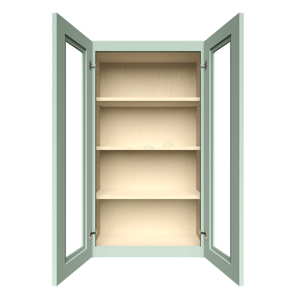 Urban Slim Minty Green Shaker Painted Finish Wall Mullion Door Cabinet
