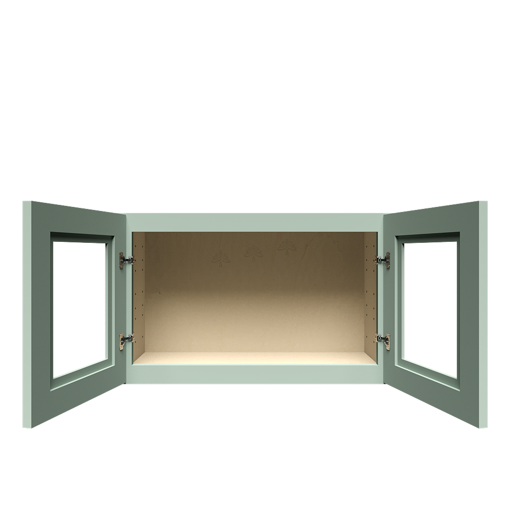 Urban Slim Minty Green Shaker Painted Finish Wall Mullion Door Cabinet