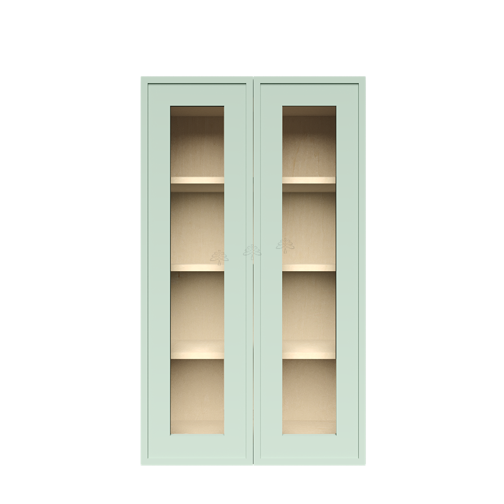 Urban Slim Minty Green Shaker Painted Finish Wall Mullion Door Cabinet