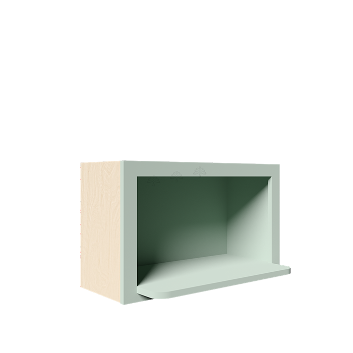 Urban Slim Minty Green Shaker Painted Finish Wall Microwave Shelf Cabinet