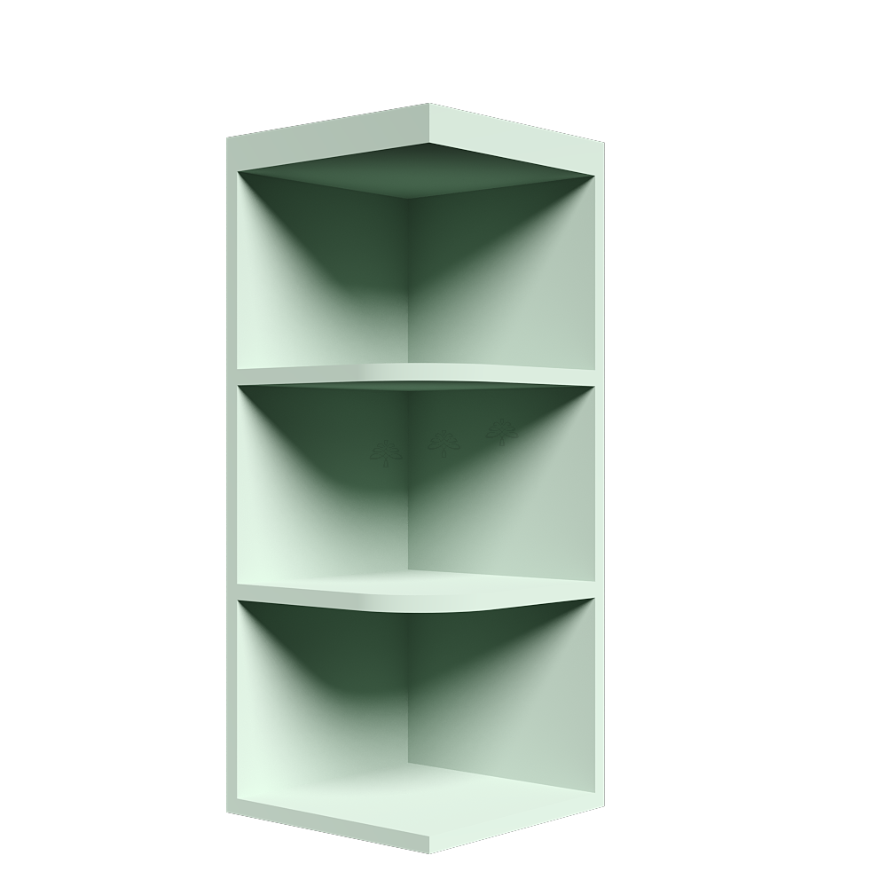 Urban Slim Minty Green Shaker Painted Finish Wall Open End Shelf