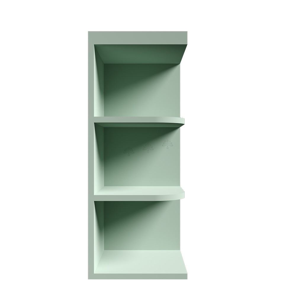 Urban Slim Minty Green Shaker Painted Finish Wall Open End Shelf