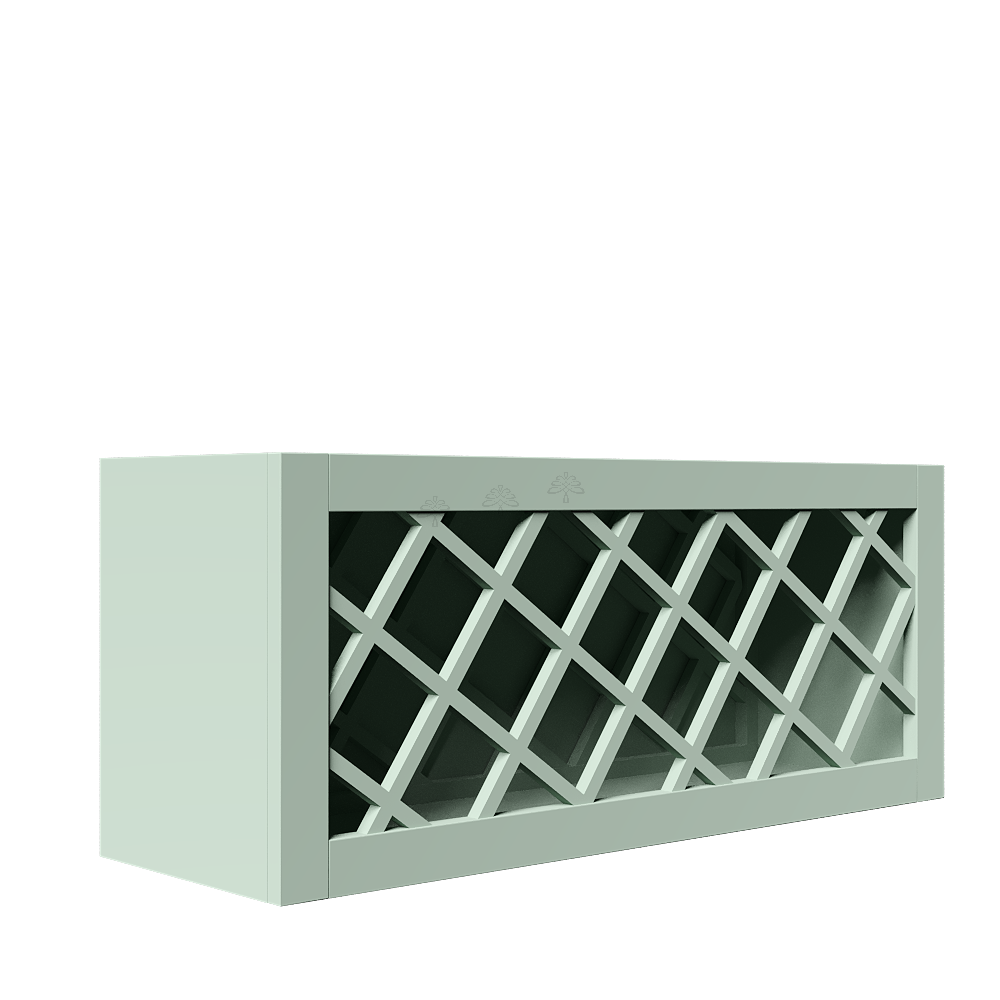 Urban Slim Minty Green Shaker Painted Finish Wall Wine Rack Cabinet