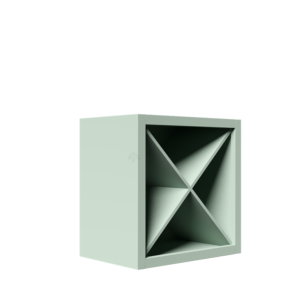 Urban Slim Minty Green Shaker Painted Finish Wall Wine Rack X Cabinet