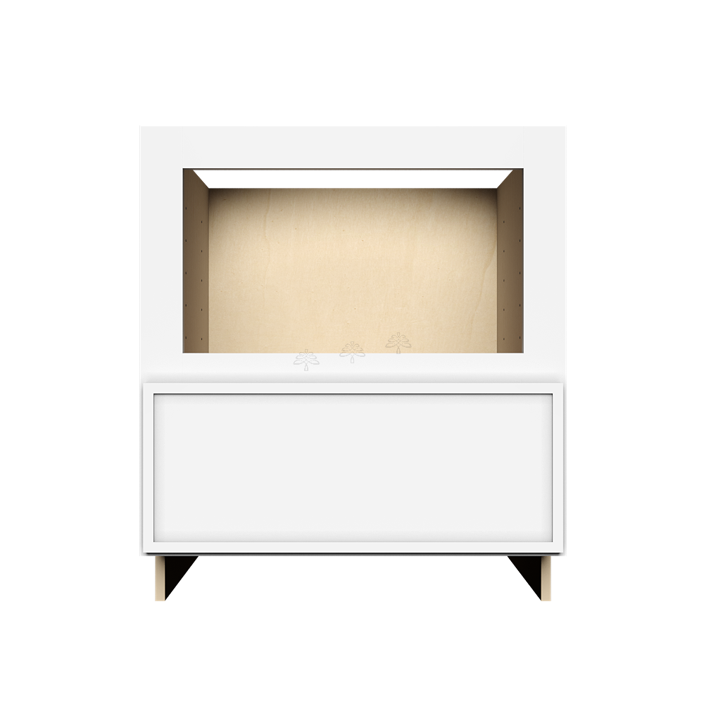 Urban Slim White Shaker Painted Finish Base Microwave Drawer Cabinet with 1 Drawer