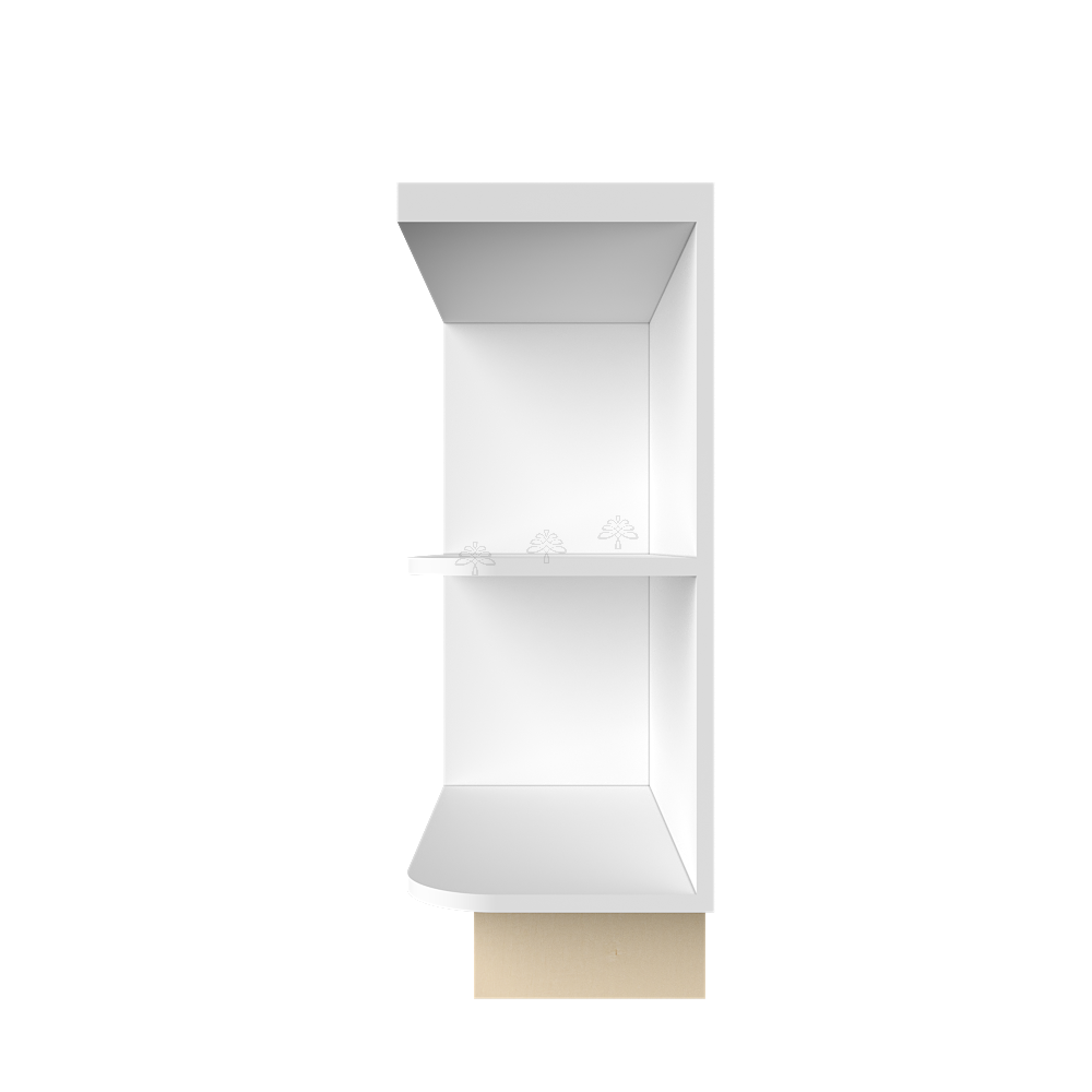 Urban Slim White Shaker Painted Finish Base Open End Shelf Left