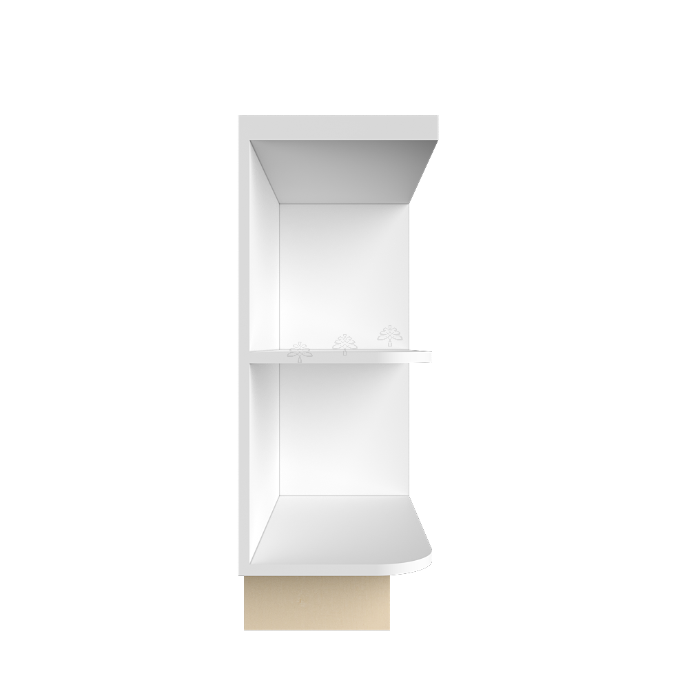 Urban Slim White Shaker Painted Finish Base Open End Shelf Right