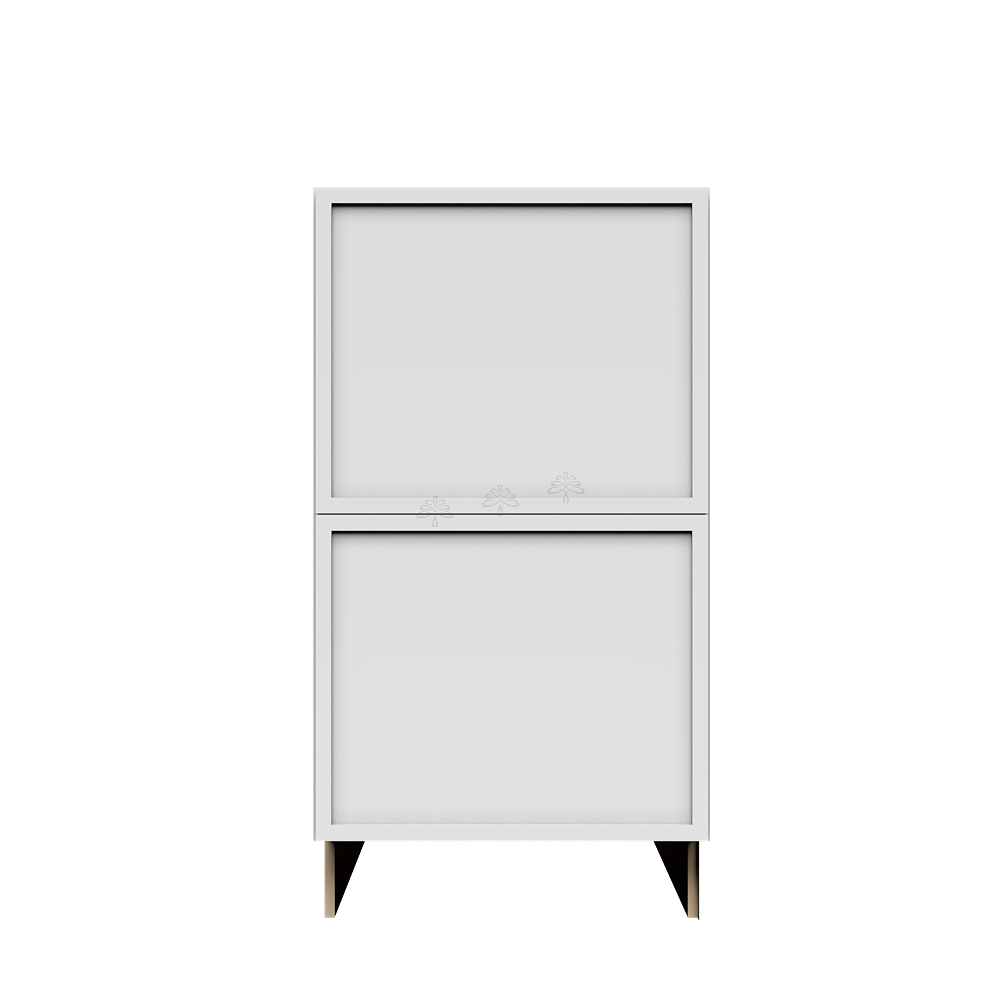 Urban Slim White Shaker Painted Finish Drawer Base Cabinet with 2 Drawers