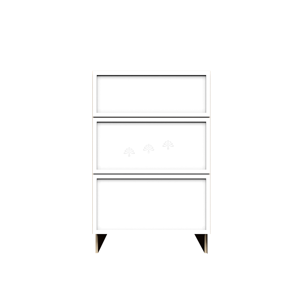 Urban Slim White Shaker Painted Finish Drawer Base Cabinet with 3 Drawers