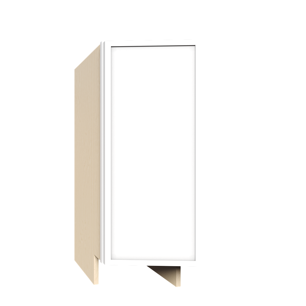 Urban Slim White Shaker Painted Finish Full Height Base End Angle Cabinet Left with 1 Shelf