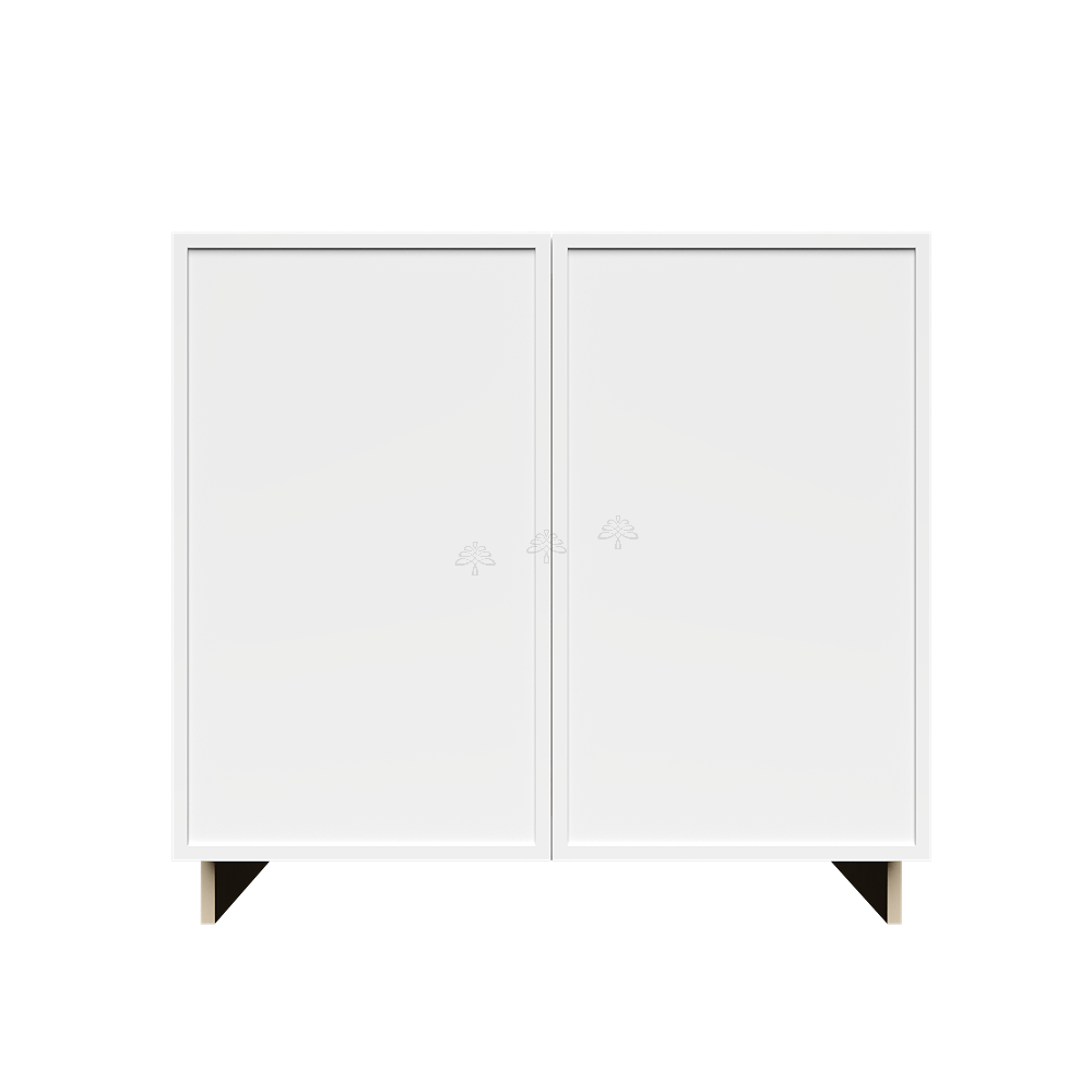 Urban Slim White Shaker Painted Finish Full Height Tall Vanity Base Cabinet with 2 Doors