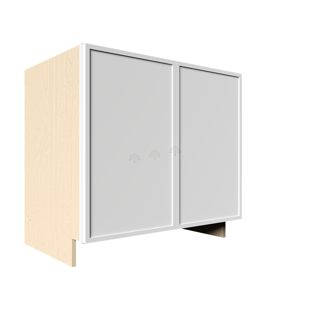Urban Slim White Shaker Painted Finish Full Height Tall Vanity Base Cabinet with 2 Doors