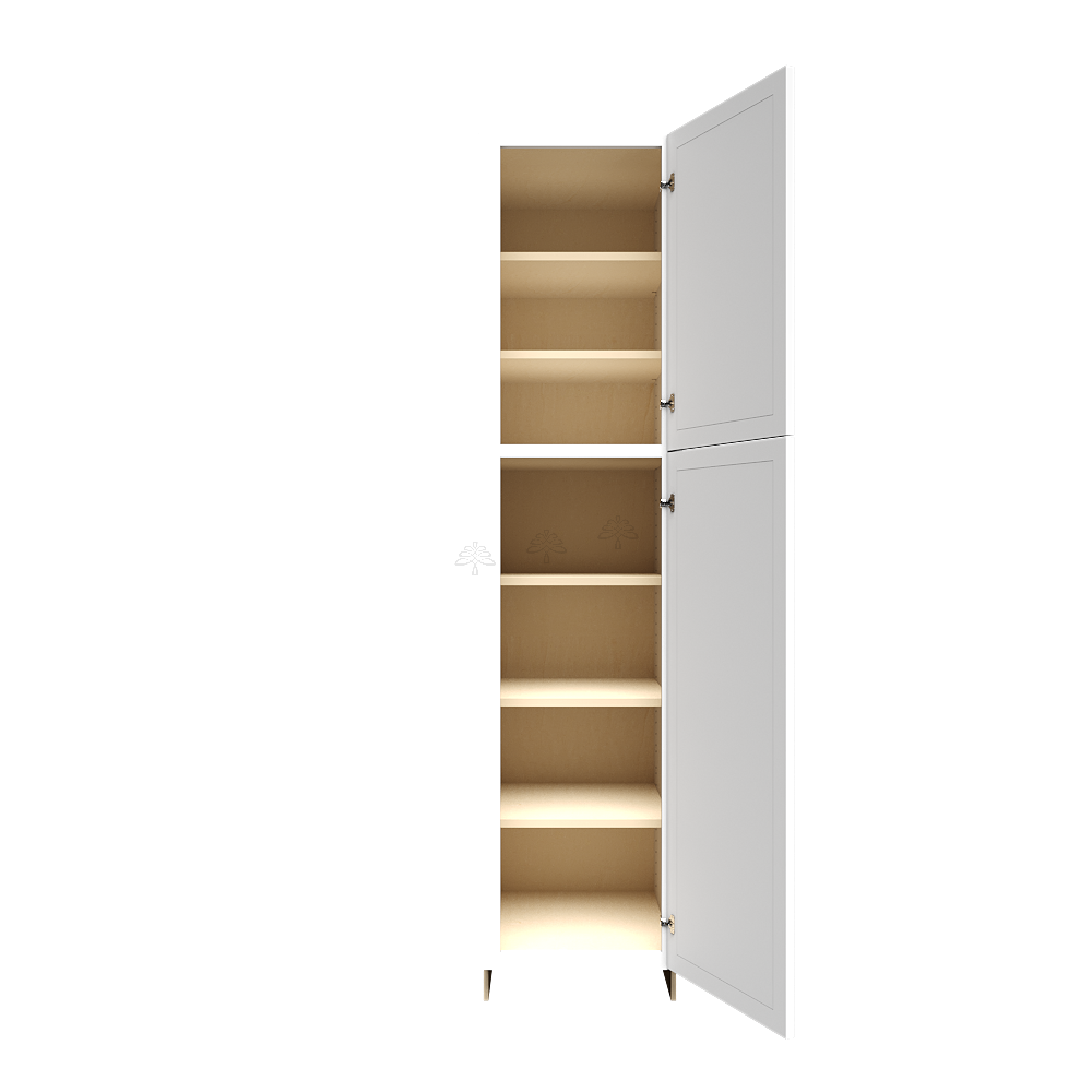 Urban Slim White Shaker Painted Finish Pantry Cabinet with 2 Doors