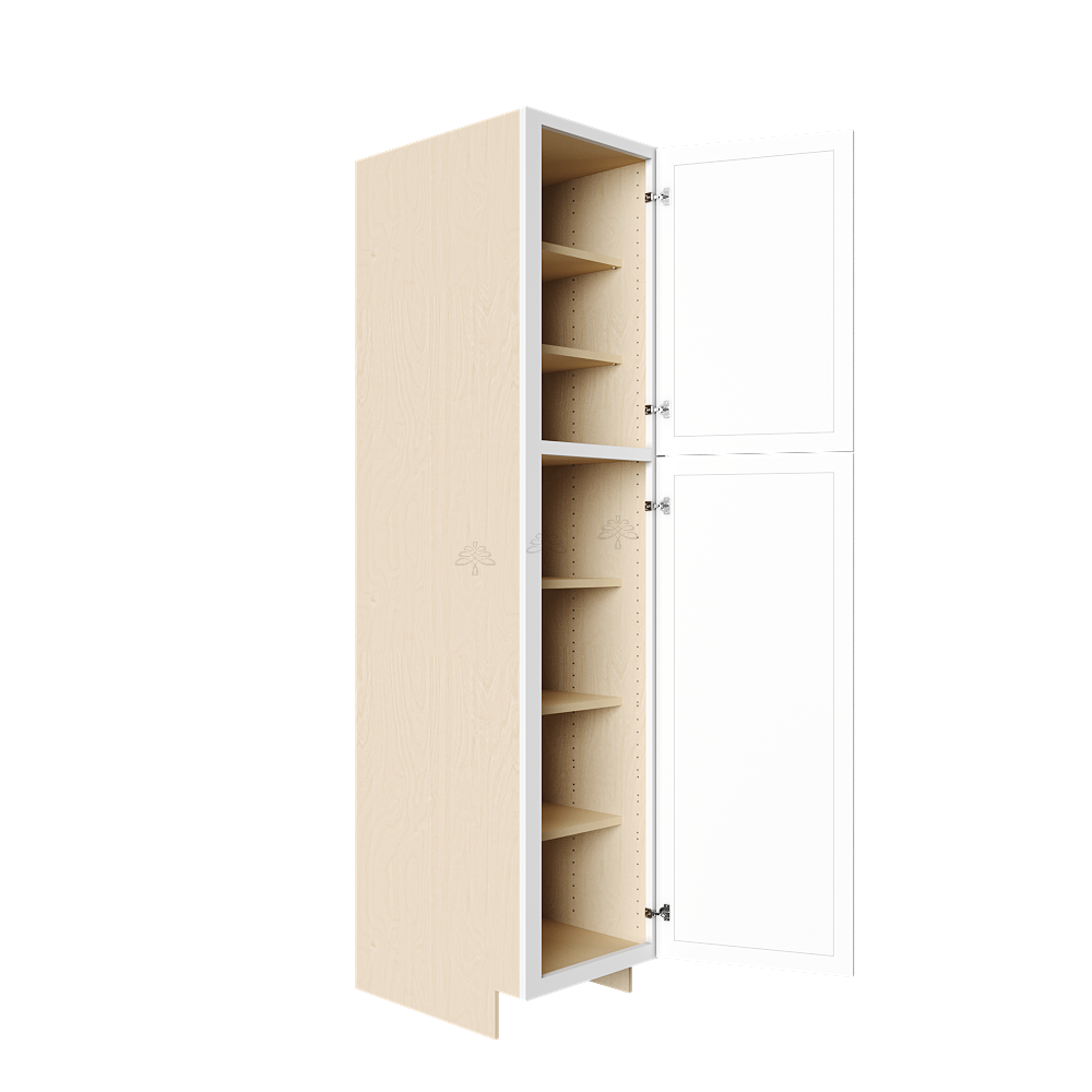Urban Slim White Shaker Painted Finish Pantry Cabinet with 2 Doors