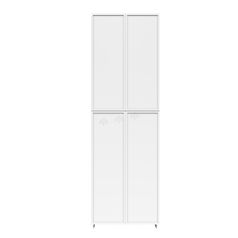 Urban Slim White Shaker Painted Finish Pantry Cabinet with 4 Doors
