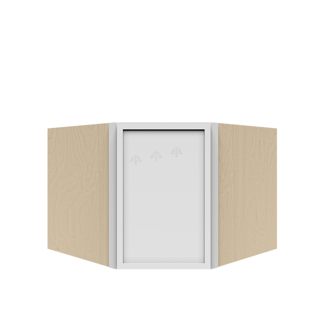 Urban Slim White Shaker Painted Finish Wall Diagonal Corner Cabinet