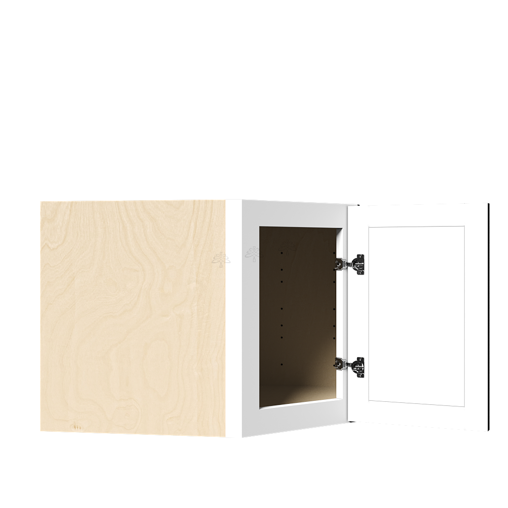 Urban Slim White Shaker Painted Finish Wall Diagonal Corner Cabinet