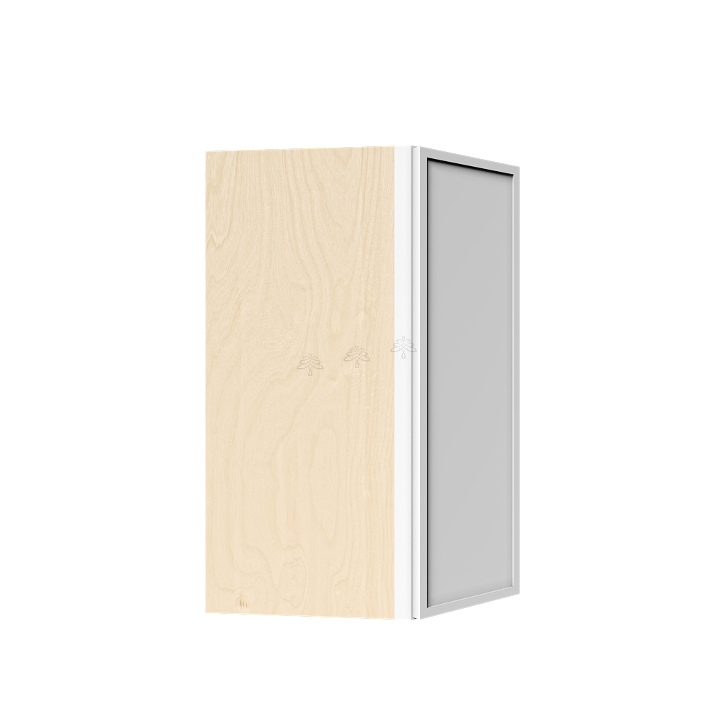Urban Slim White Shaker Painted Finish Wall Diagonal Corner Cabinet