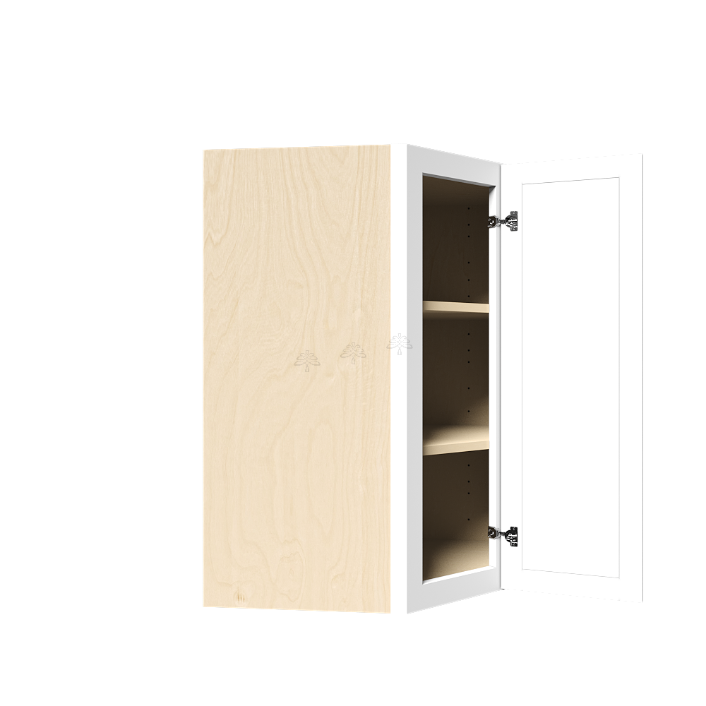 Urban Slim White Shaker Painted Finish Wall Diagonal Corner Cabinet