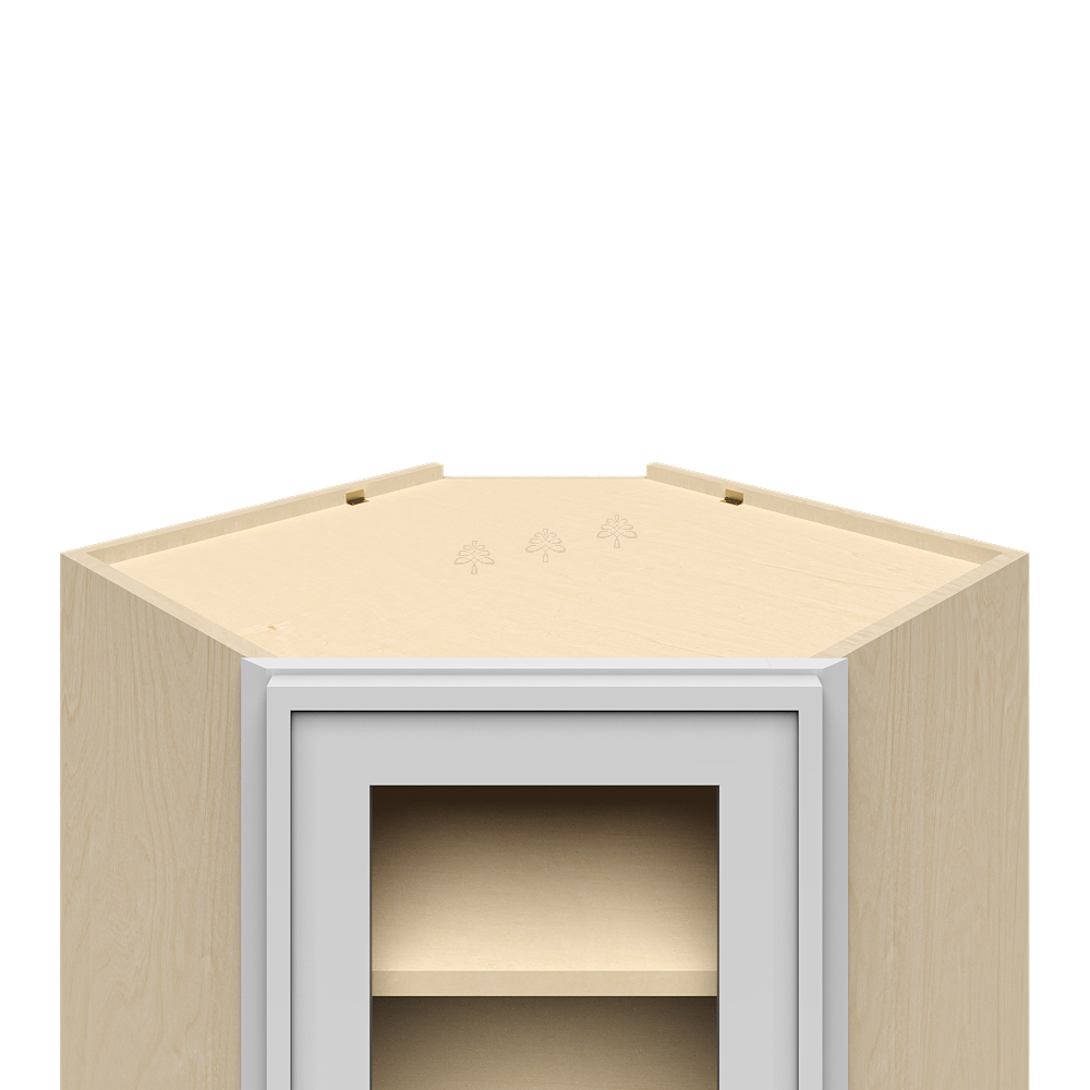 Urban Slim White Shaker Painted Finish Wall Diagonal Mullion Door Cabinet