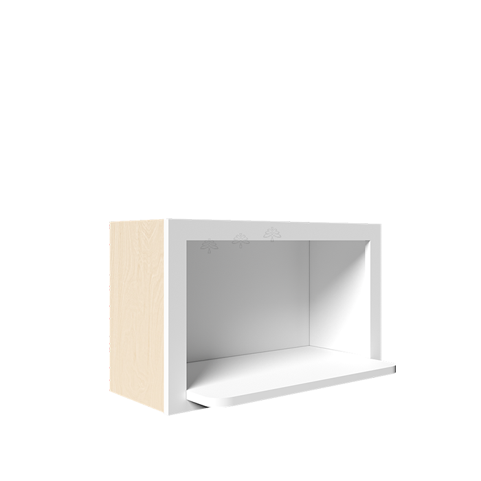 Urban Slim White Shaker Painted Finish Wall Microwave Shelf Cabinet
