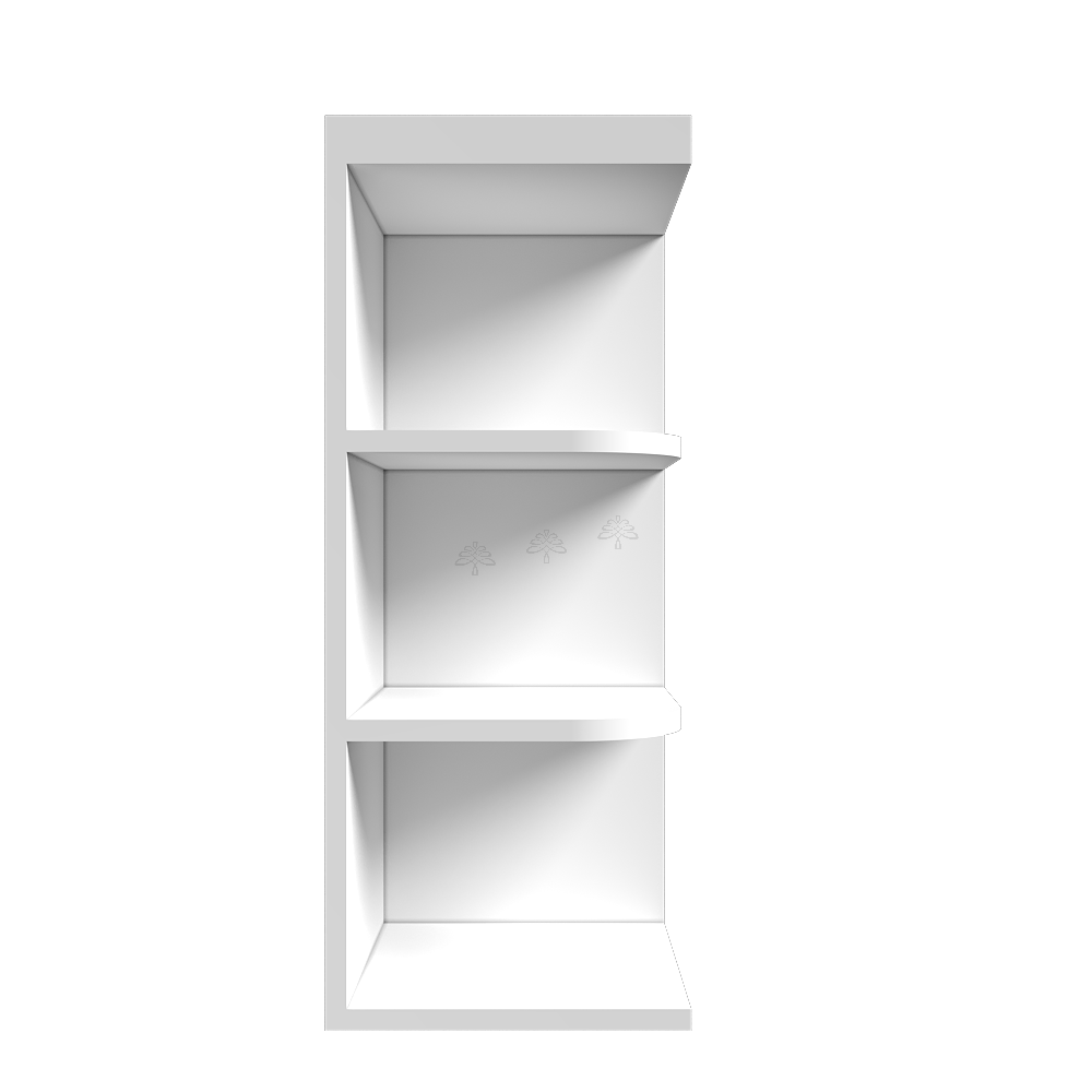 Urban Slim White Shaker Painted Finish Wall Open End Shelf
