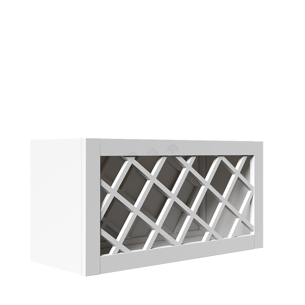 Urban Slim White Shaker Painted Finish Wall Wine Rack Cabinet