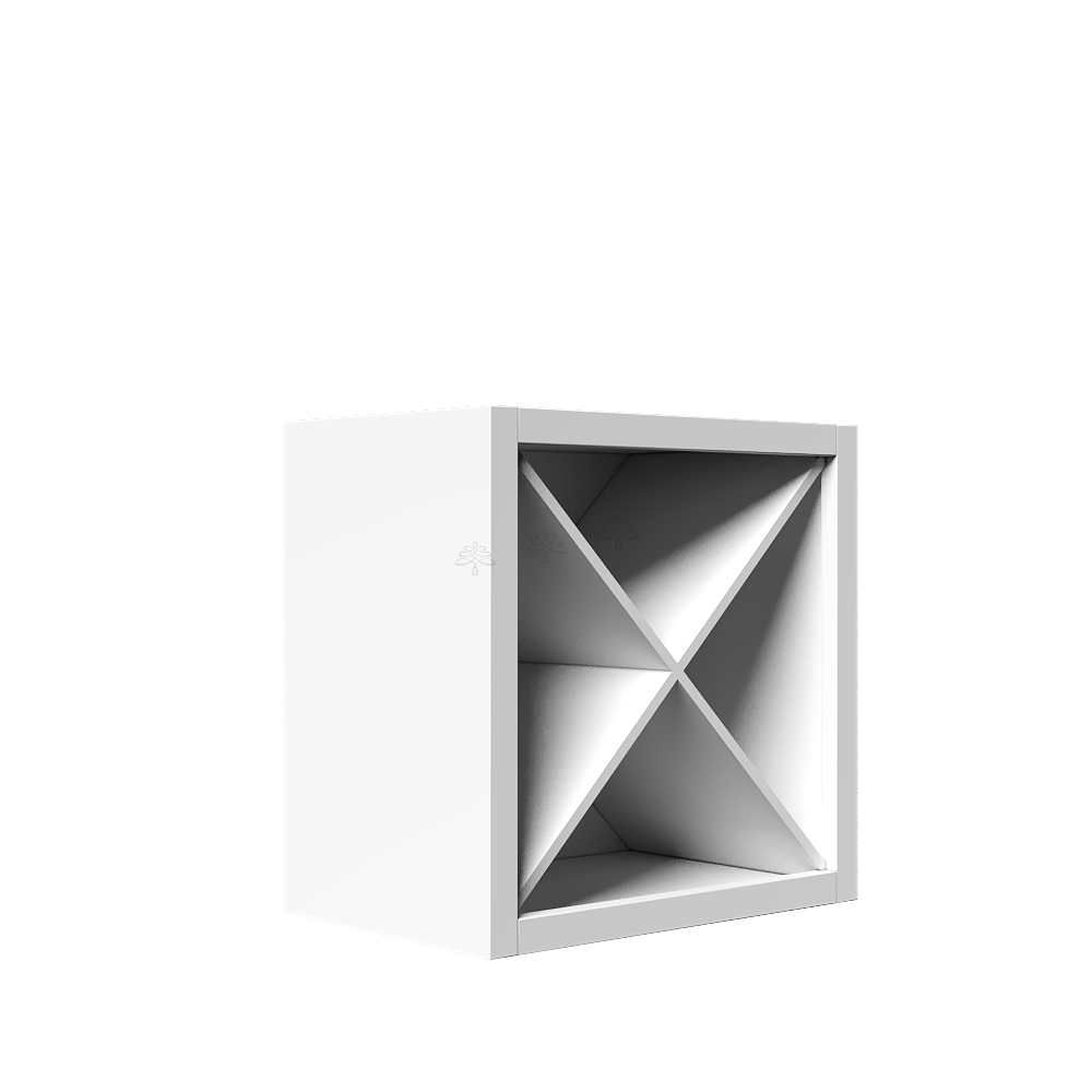 Urban Slim White Shaker Painted Finish Wall Wine Rack X Cabinet