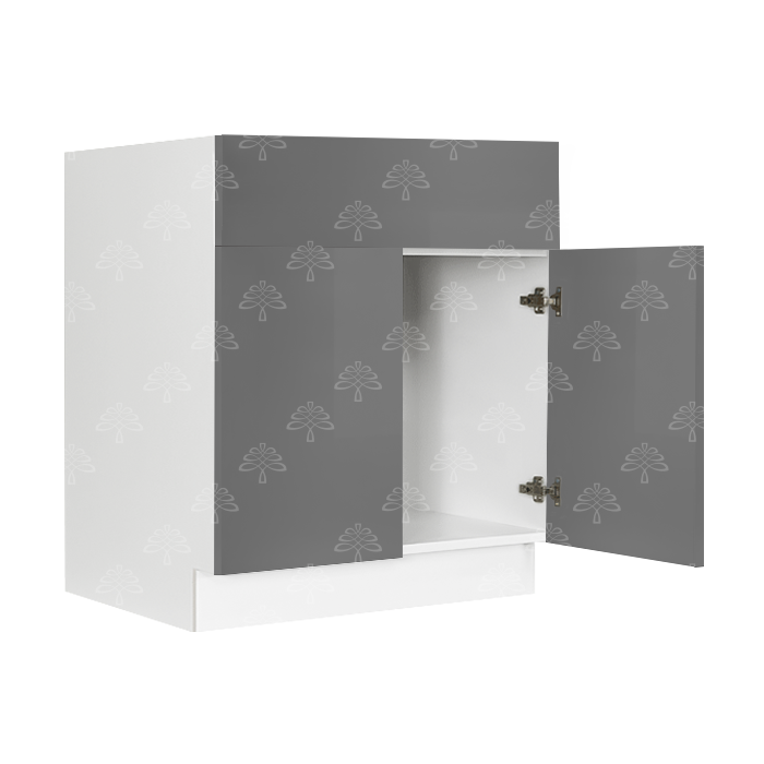 Valencia Gray Series Sink Base Cabinet with 1 Drawer and 2 Doors