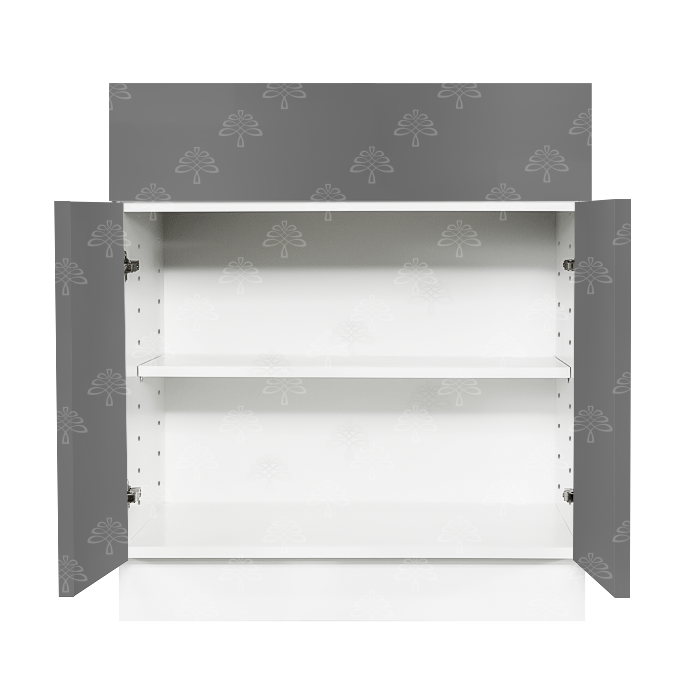 Valencia Gray Series Tall Vanity Base Cabinet with 2 Doors and 1 Drawer and 1 Shelf