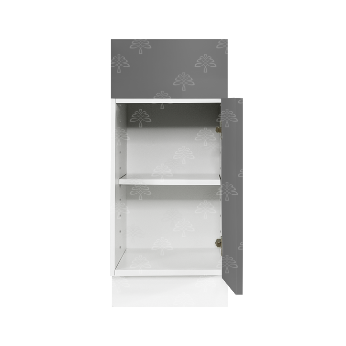 Valencia Gray Series Tall Vanity Base Cabinet with 2 Doors and 1 Drawer, and 1 ROT