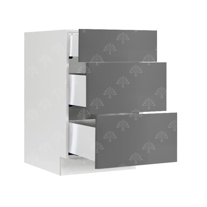 Valencia Gray Series Tall Vanity Base Cabinet with 3 Drawers