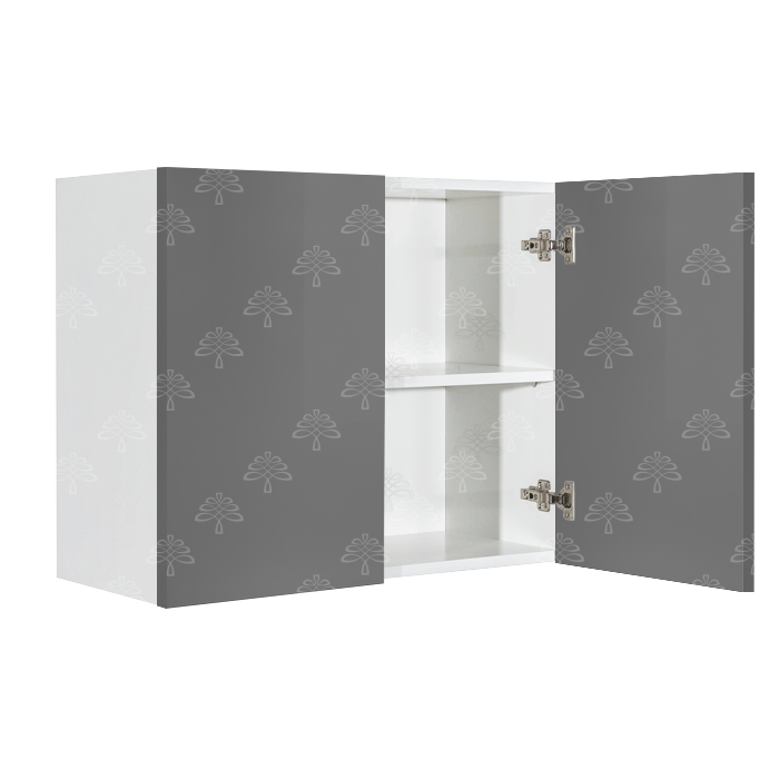 Valencia Gray Series Wall Cabinet with 2 Doors and 24-inch Depth