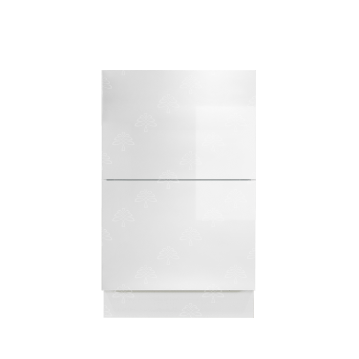 Valencia White Series Base Cabinet with 2 Drawers and Additional Interior Drawer