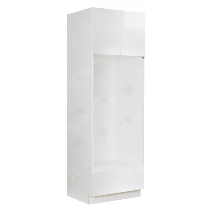 Valencia White Series Double Oven Cabinet with Small Drawer Face and 1 Bottom Drawer and 2 Upper Doors
