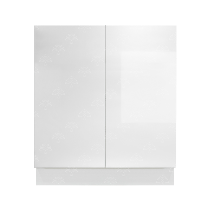 Valencia White Series Full Height Tall Vanity Base Cabinet with Roll Out Tray and 2 Doors