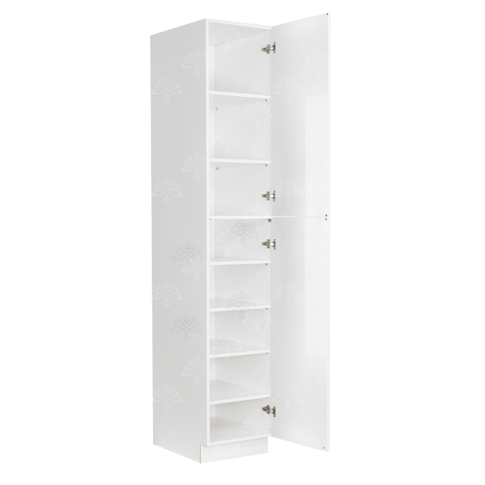 Valencia White Series Pantry Cabinet with 2 Doors