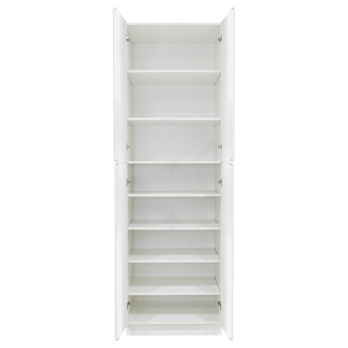 Valencia White Series Pantry Cabinet with 4 Doors