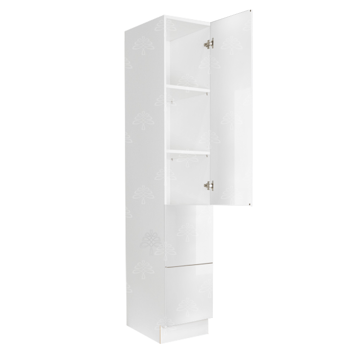 Valencia White Series Finish Pantry Cabinet with Inverted Door and 1 Door