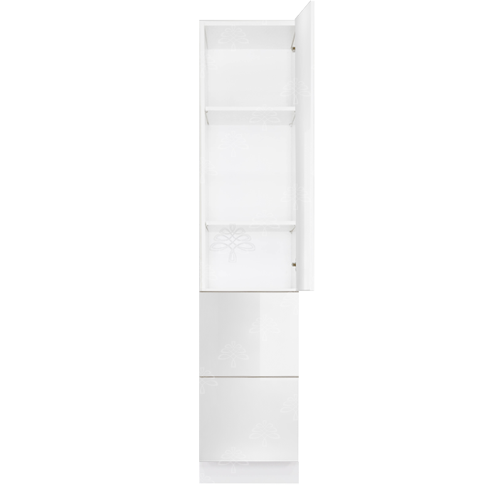 Valencia White Series Finish Pantry Cabinet with Inverted Door and 1 Door