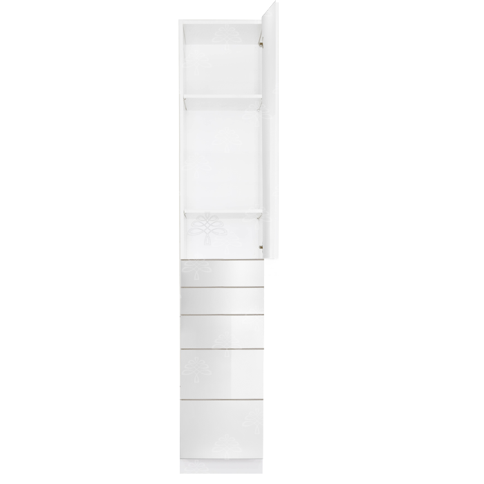 Valencia White Series Finish Pantry Cabinet with Inverted Door and 1 Door