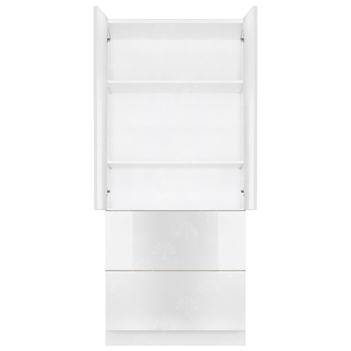 Valencia White Series Finish Pantry Cabinet with Inverted Door and 2 Doors and 2 Drawers