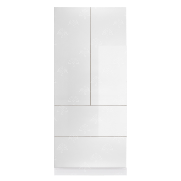 Valencia White Series Finish Pantry Cabinet with Inverted Door and 2 Doors and 2 Drawers