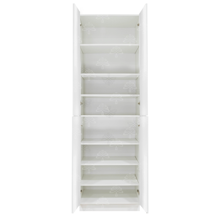 Valencia White Series Finish Pantry Cabinet with Inverted Door and 2 Doors