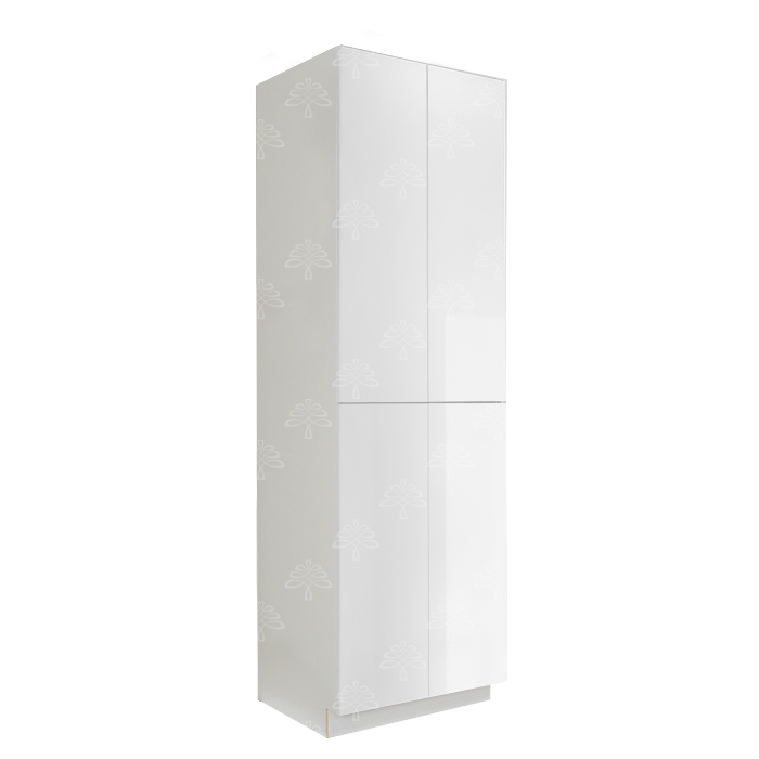 Valencia White Series Finish Pantry Cabinet with Inverted Door and Roll Out Tray and 4 Doors