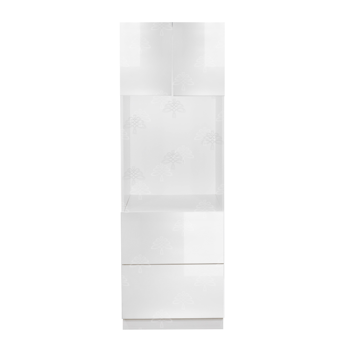 Valencia White Series Single Oven Cabinet with 2 Bottom Drawers and 2 Upper Doors